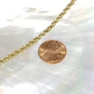 Solid 14kt Yellow Gold 3mm Rope Chain  18"